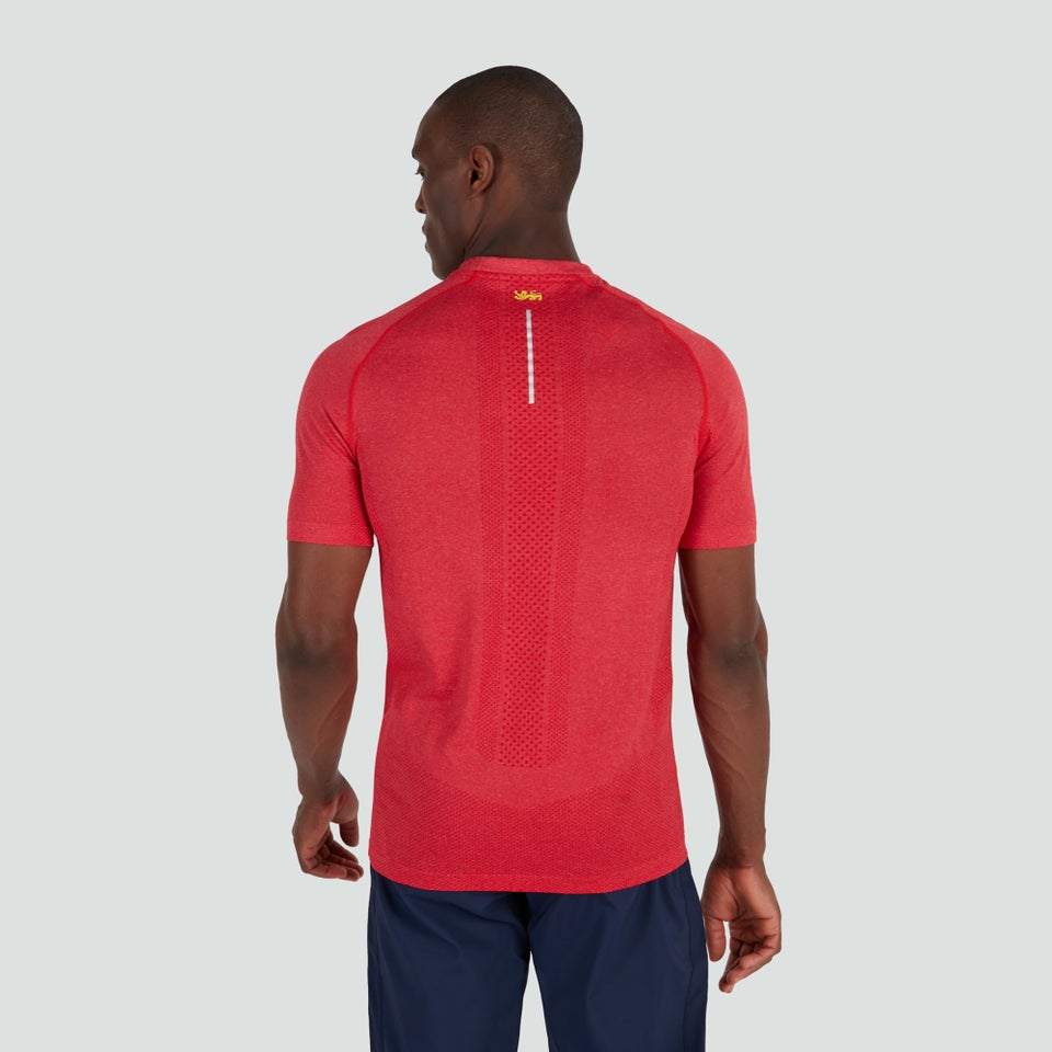 Mens British & Irish Lions Seamless Training Tee Red
