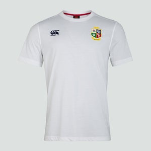 MENS BRITISH & IRISH LIONS COTTON JERSEY TEE WHITE - XS