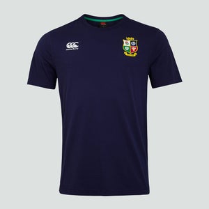MENS BRITISH & IRISH LIONS COTTON JERSEY TEE BLUE - XS