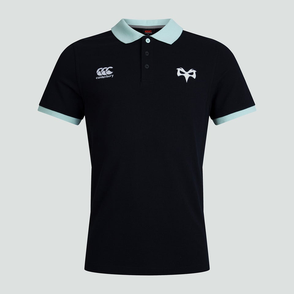 Mens Ospreys Cotton Polo Shirt Black