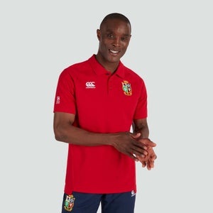 MENS BRITISH & IRISH LIONS PIQUE POLO RED - XS