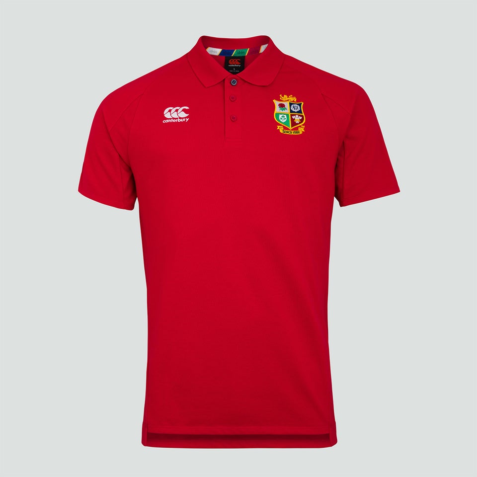 Mens British & Irish Lions Pique Polo Red