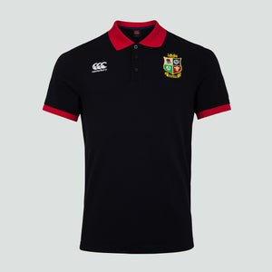 MENS BRITISH & IRISH LIONS HOME NATIONS POLO SHIRT BLACK - XS
