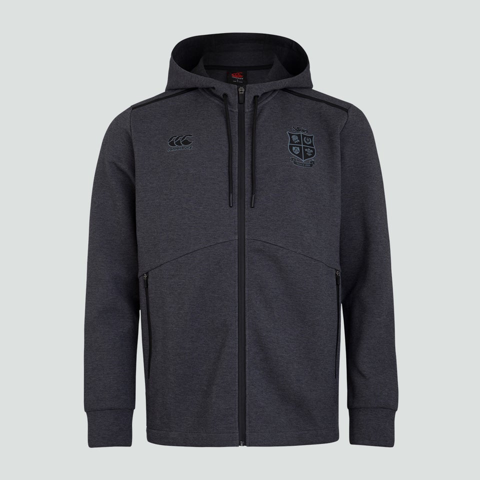 Mens British & Irish Lions Full Zip Tech Hoody Grey
