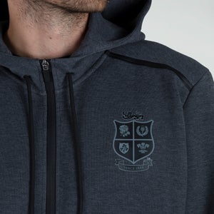 Mens British & Irish Lions Full Zip Tech Hoody Grey