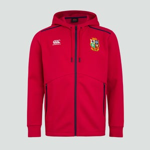 Mens British & Irish Lions Full Zip Tech Hoody Red