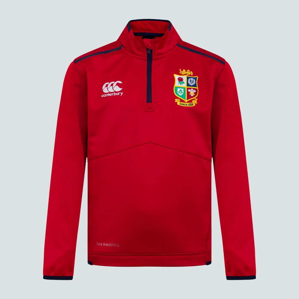 Mens British & Irish Lions Thermoreg 1/4 Zip Fleece Red