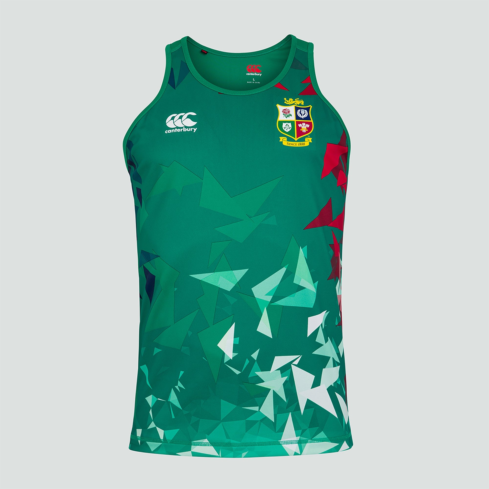 Mens British & Irish Lions Poly Singlet Green | Canterbury