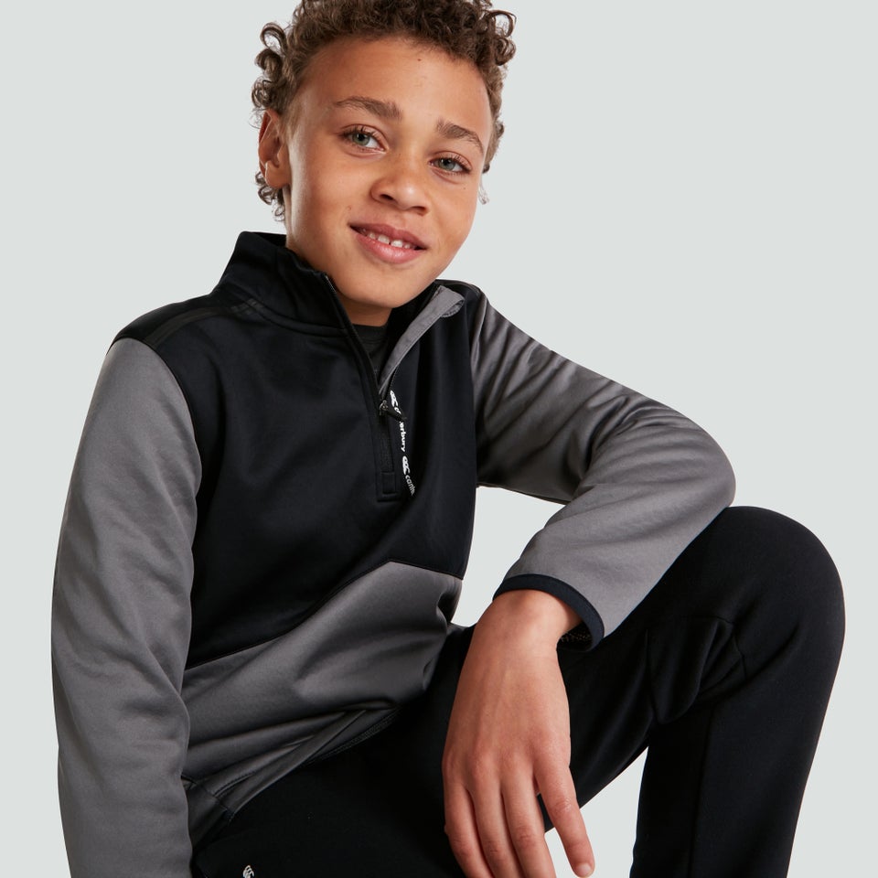 Junior Unisex 1/4 Zip Top Grey