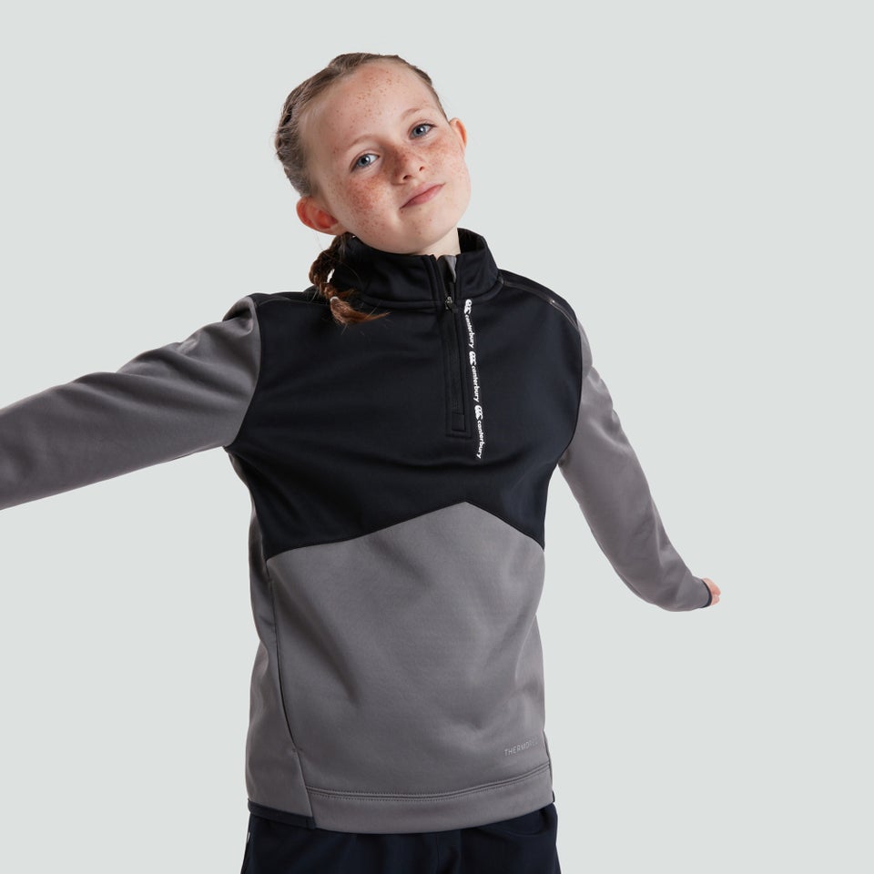 Junior Unisex 1/4 Zip Top Grey