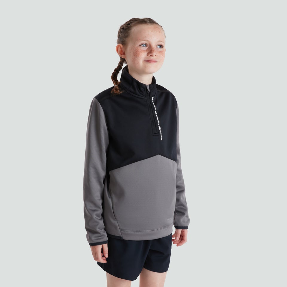 Junior Unisex 1/4 Zip Top Grey