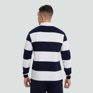 Mens Long Sleeved Retro Hooped Jersey White
