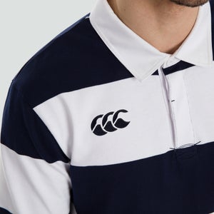 Mens Long Sleeved Retro Hooped Jersey White