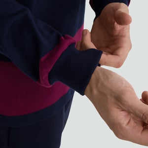 Mens Long Sleeved Retro Hooped Jersey Red