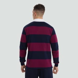 Mens Long Sleeved Retro Hooped Jersey Red