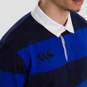 Mens Long Sleeved Retro Hooped Jersey Blue