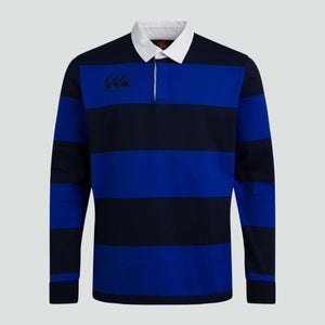 Mens Long Sleeved Retro Hooped Jersey Blue