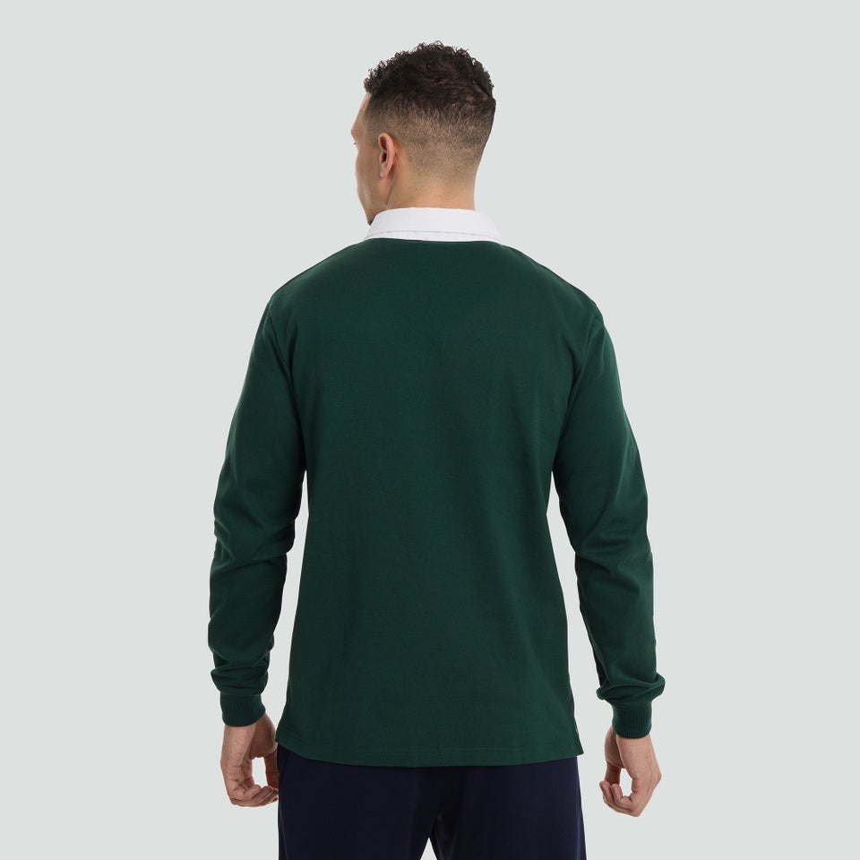 Mens Long Sleeved Retro Jersey Green