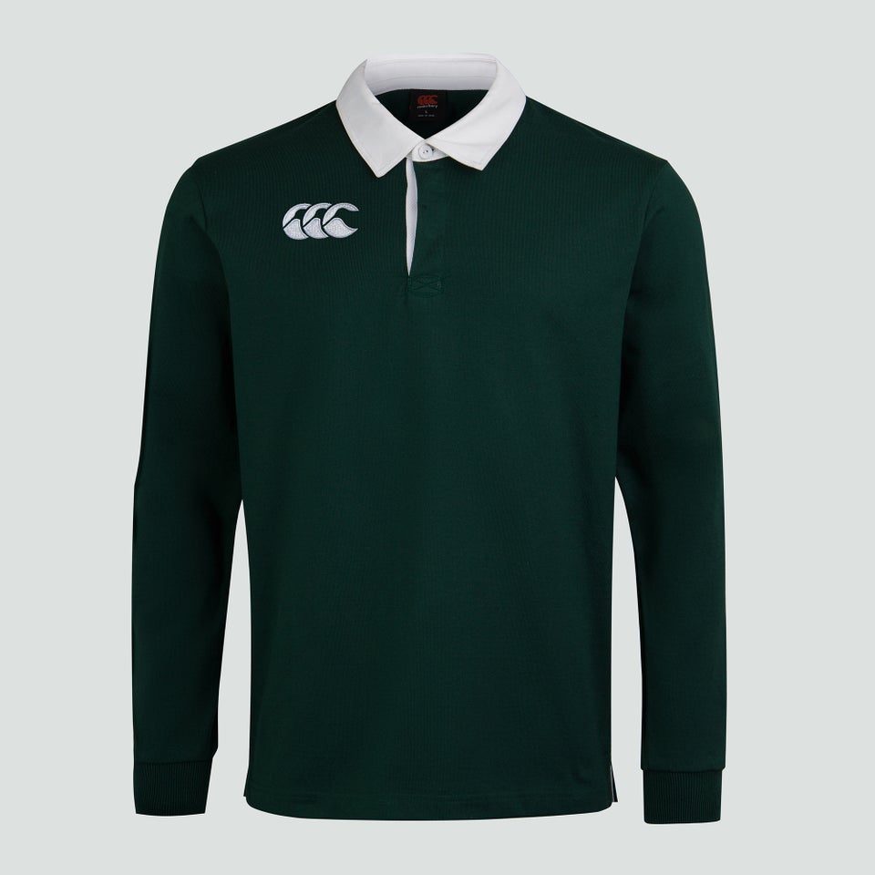 Mens Long Sleeved Retro Jersey Green