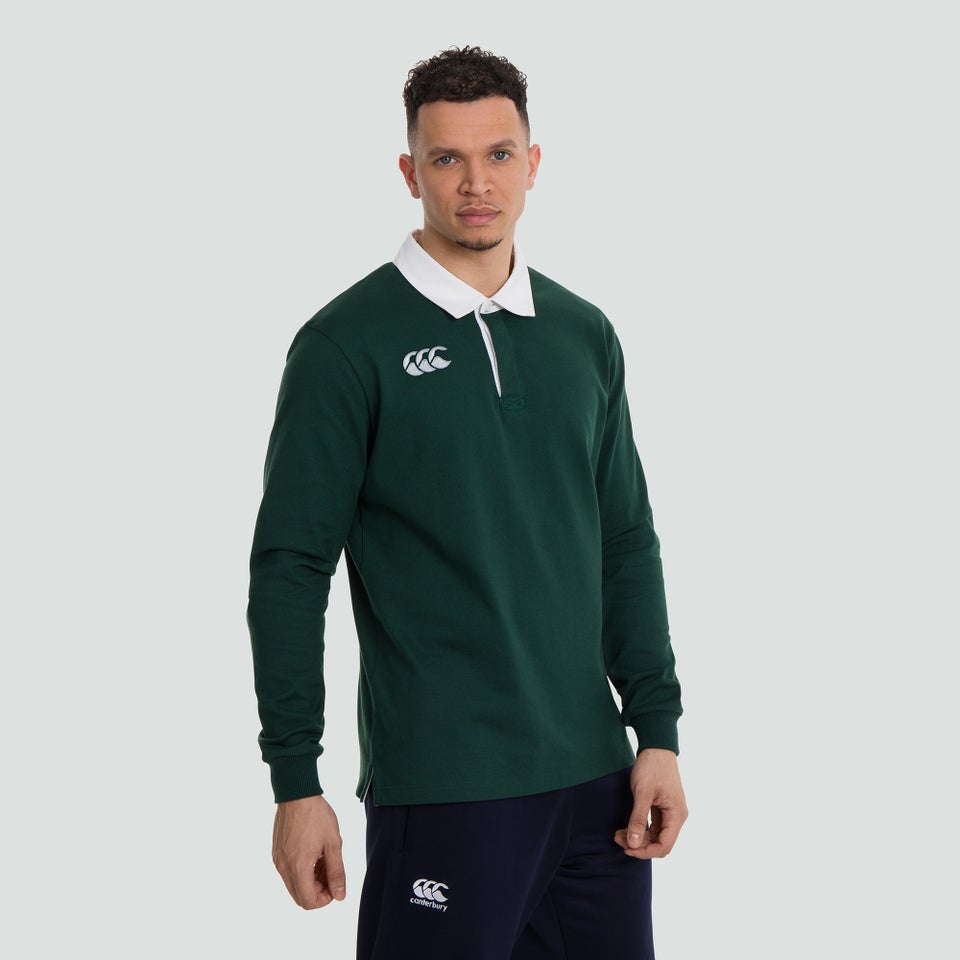 Mens Long Sleeved Retro Jersey Green