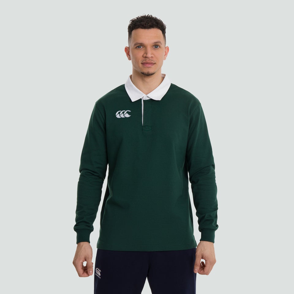 Mens Long Sleeved Retro Jersey Green