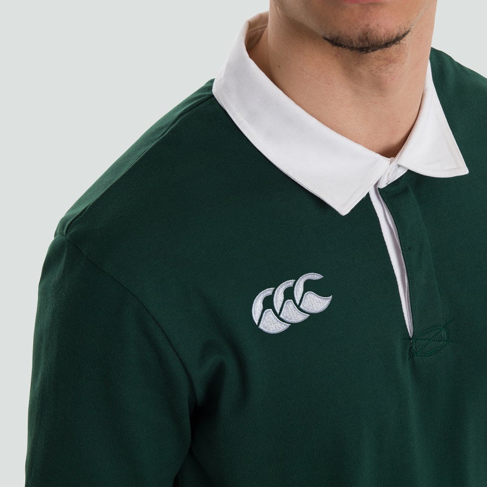 Mens Long Sleeved Retro Jersey Green