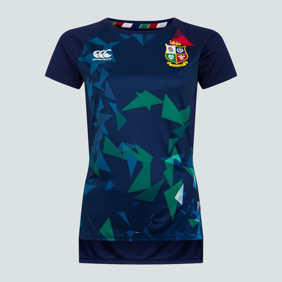 Womens British & Irish Lions Superlight Graphic Tee Blue