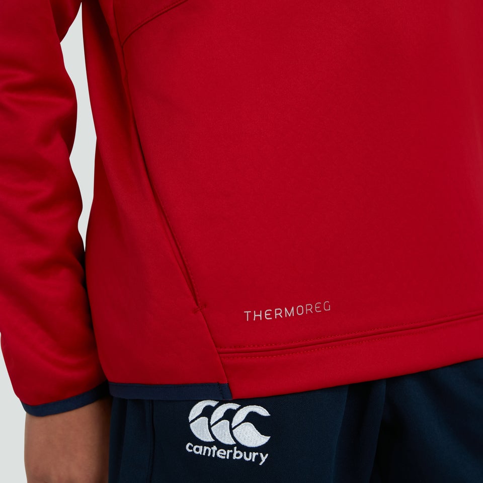 Junior Unisex British & Irish Lions Thermoreg 1/4 Zip Fleece Red