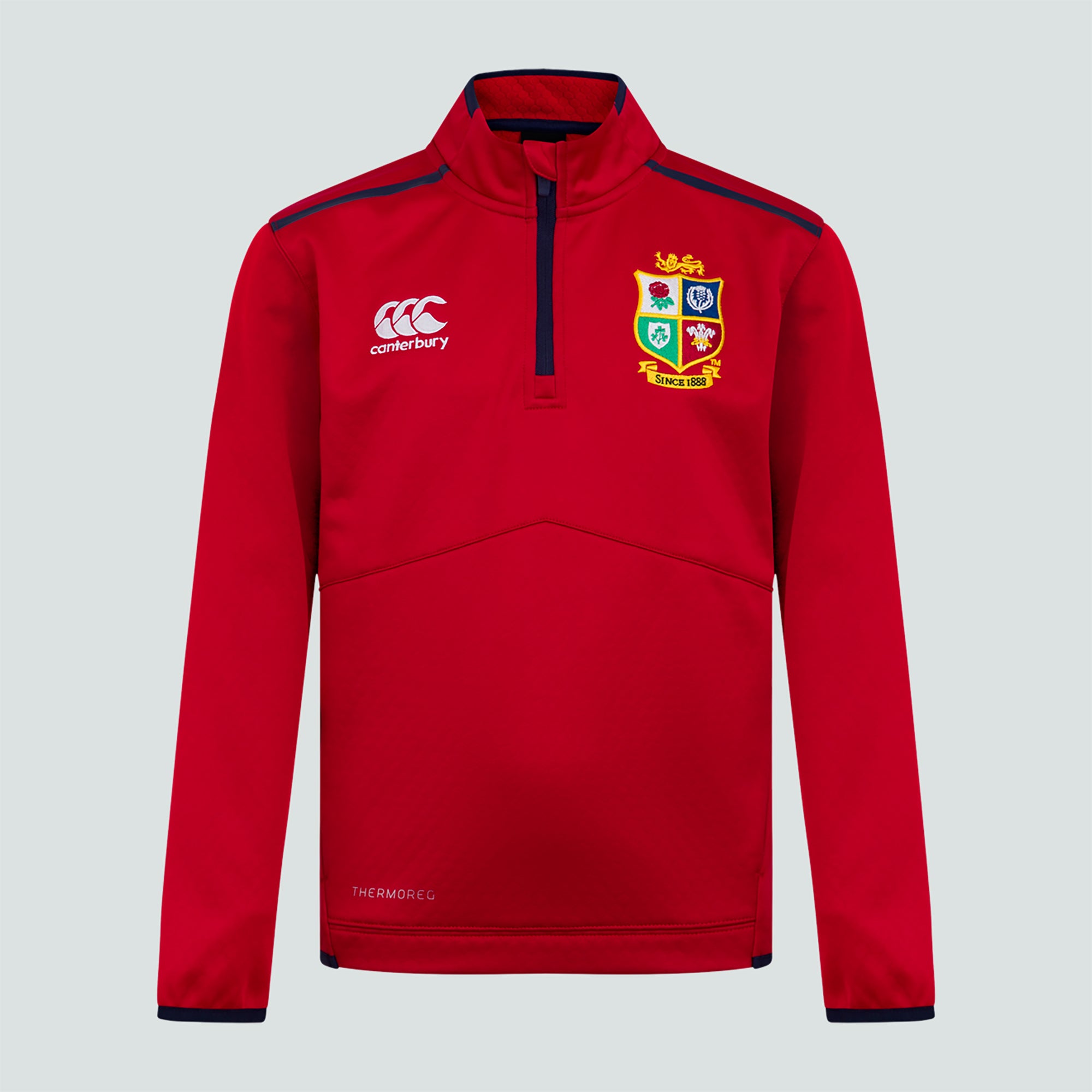 Junior Unisex British & Irish Lions Thermoreg 1/4 Zip Fleece Red
