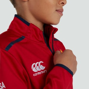 Junior Unisex British & Irish Lions Thermoreg 1/4 Zip Fleece Red