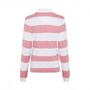 Womens Webber Hooped Rugby Jersey Pink