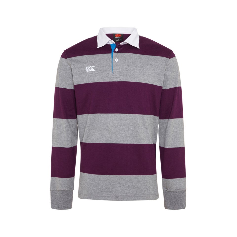 Mens Hooped Rugby Jersey Grey