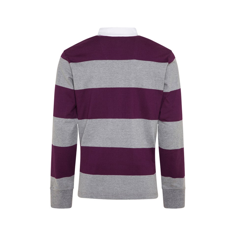 Mens Hooped Rugby Jersey Grey