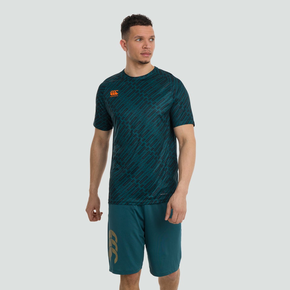 Mens Vapodri Superlight Aop Tee Green