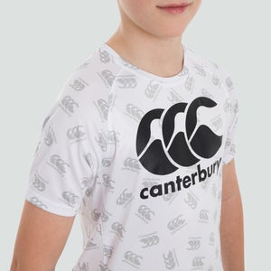 Junior Unisex Vapodri Superlight Aop Tee White