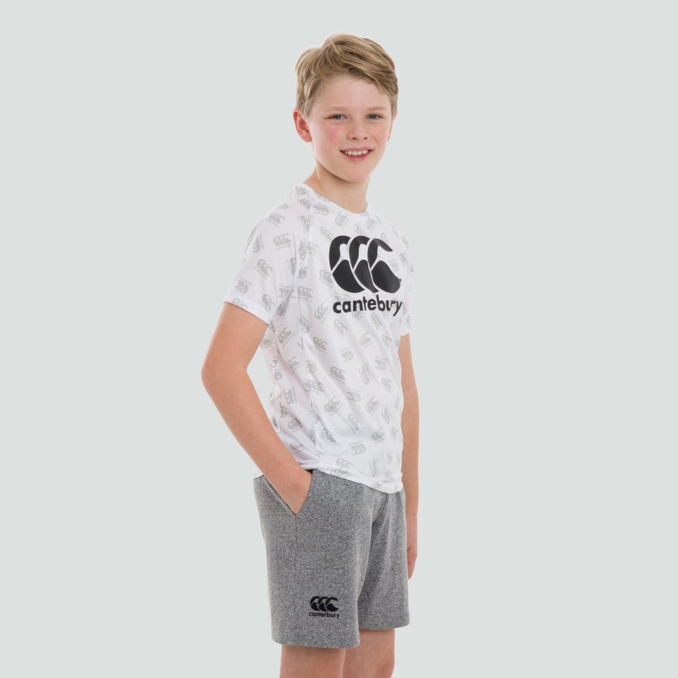 Junior Unisex Vapodri Superlight Aop Tee White