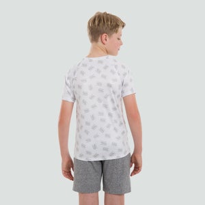 Junior Unisex Vapodri Superlight Aop Tee White