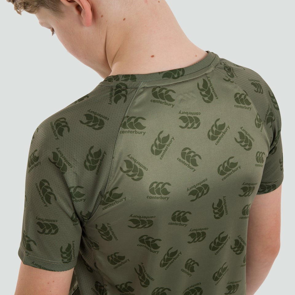 Junior Unisex Vapodri Superlight Aop Tee Green