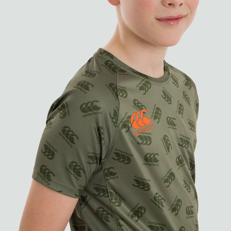 Junior Unisex Vapodri Superlight Aop Tee Green