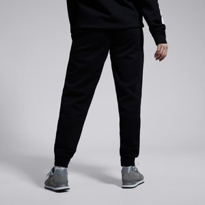 Womens Tapered Cuffed Fleece Pants Black