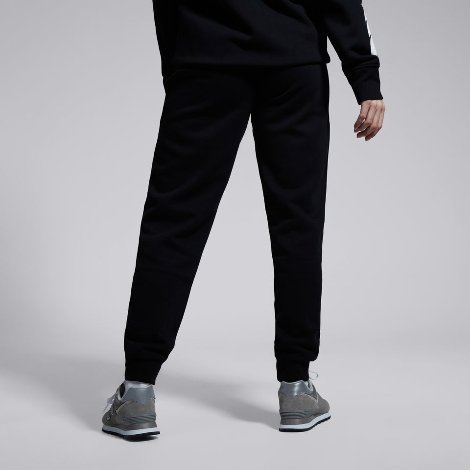 Womens Tapered Cuffed Fleece Pants Black