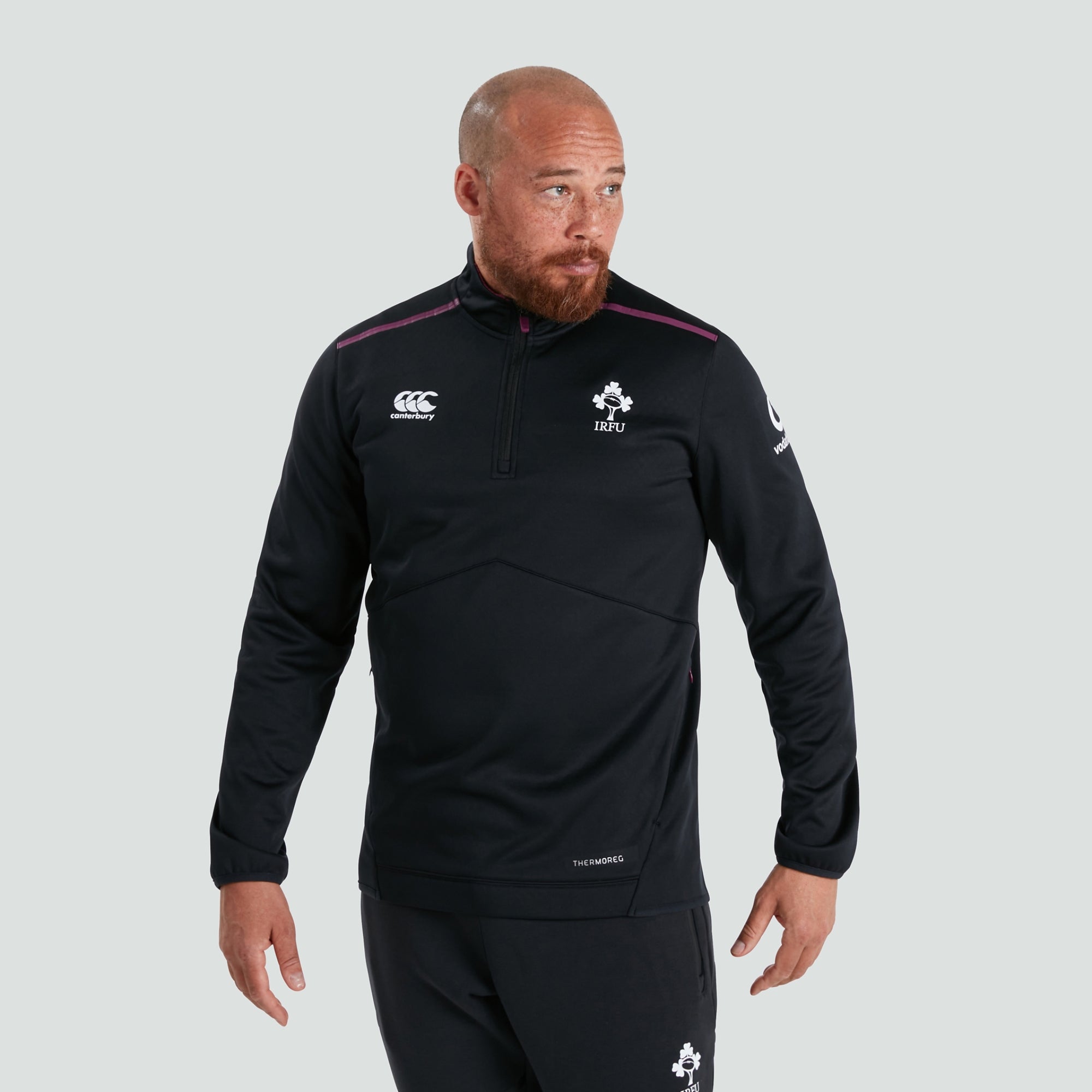 Mens Ireland 1/4 Zip Top Black | Canterbury