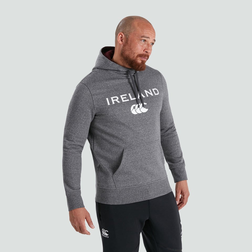 Mens Ireland Logo Hoody Grey