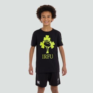 Junior Unisex Ireland IRFU Logo Tee Black