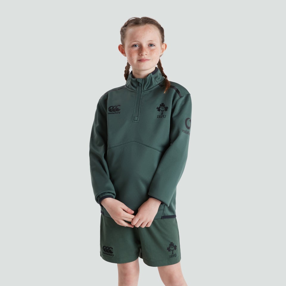 Junior Unisex Ireland 1/4 Zip Top Green