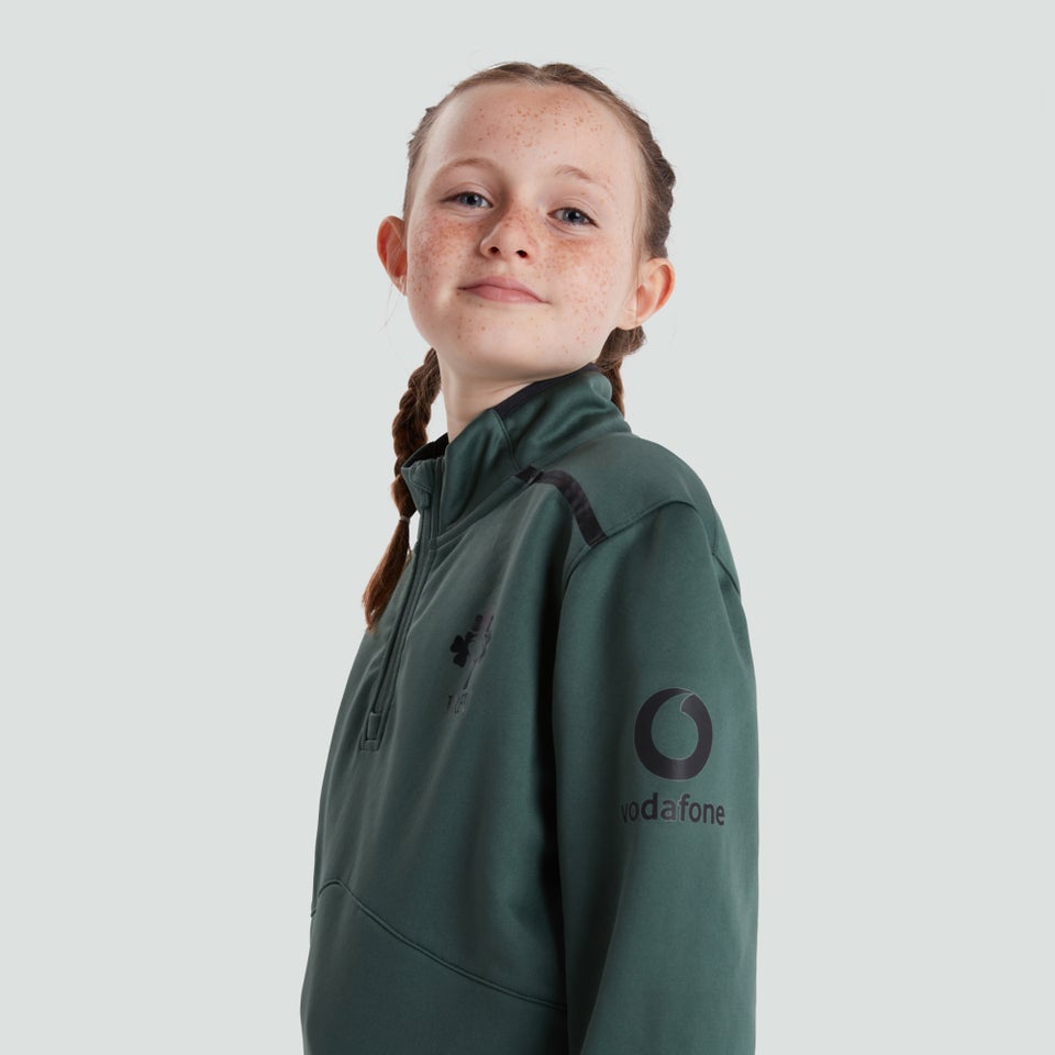 Junior Unisex Ireland 1/4 Zip Top Green