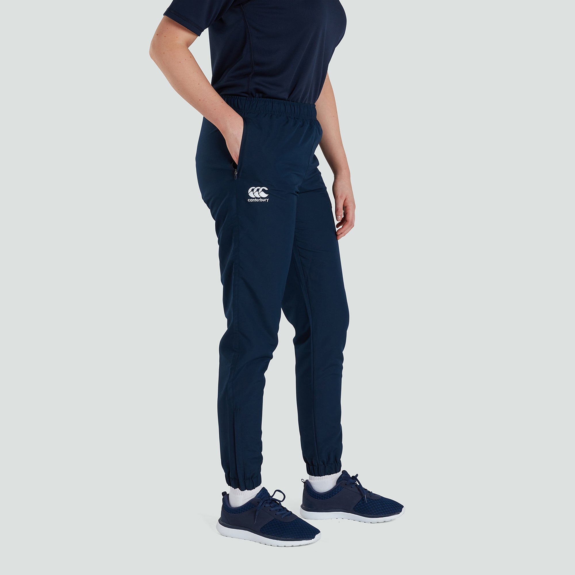 Womens Club Plain Tapered Cuff Track Pants Navy | Canterbury