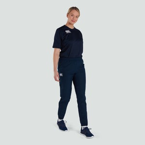 Womens Club Plain Tapered Cuff Track Pants Navy