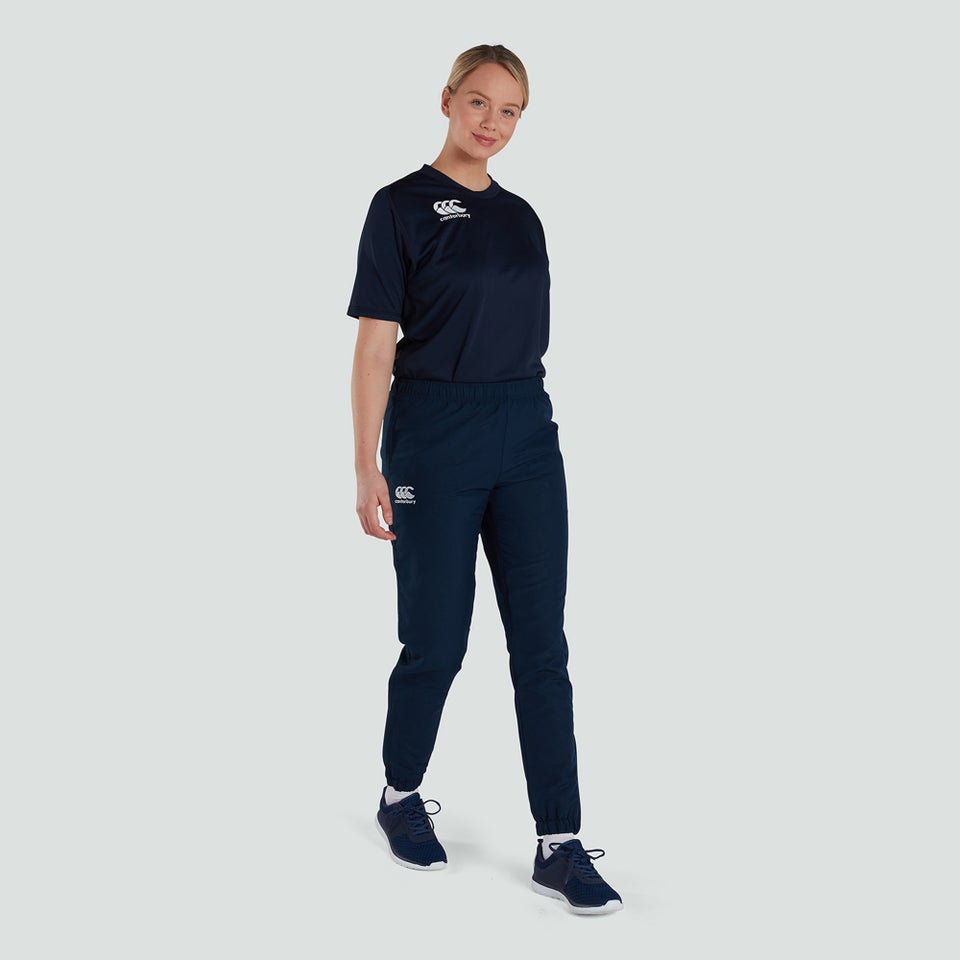 Womens Club Plain Tapered Cuff Track Pants Navy