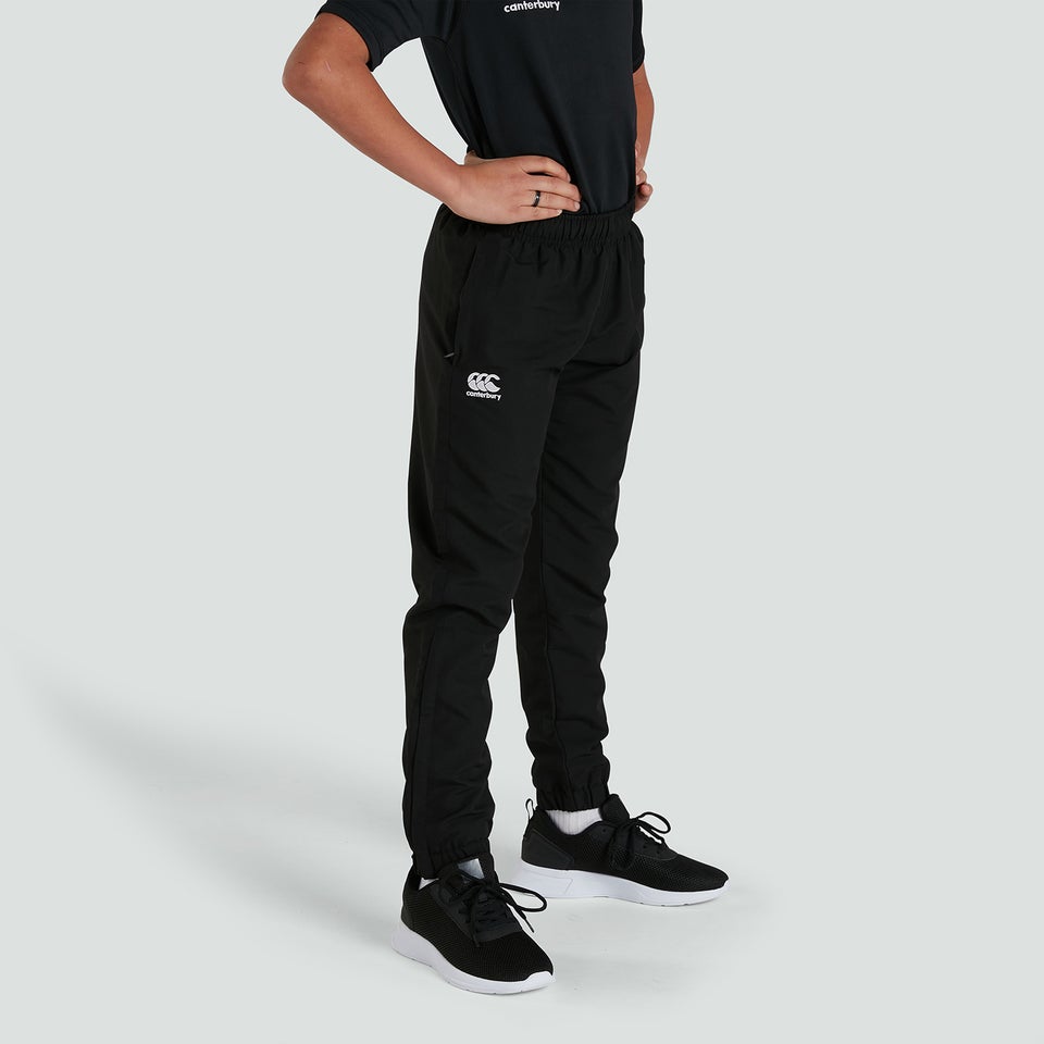 Junior Unisex Club Plain Tapered Cuff Track Pants Black